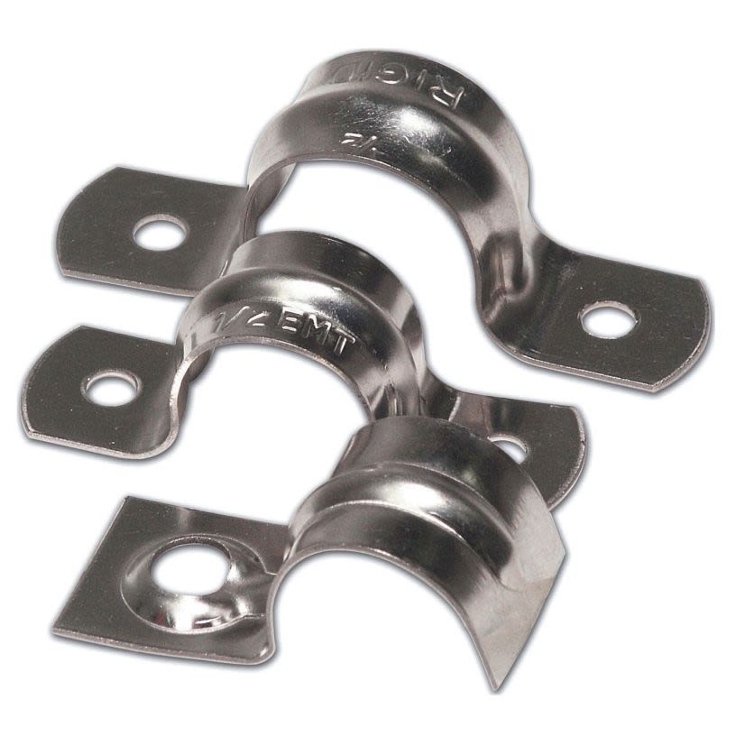 Steel City TS-104 1-Hole Snap Strap, 1-1/4 in, For Use With EMT Conduit, Steel, Zinc Plated